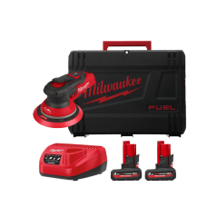 Купити Шліфмашина ексцентрикова акумуляторна безщіткова MILWAUKEE M12 FROS5-502X, діаметр150мм (зарядний пристрій С12 С, 2 акумулятори М12 В5 5Аг, HDкейс). Офіційний магазин Мілвокі Україна, фірмова гарантія з доставкою по Украіні