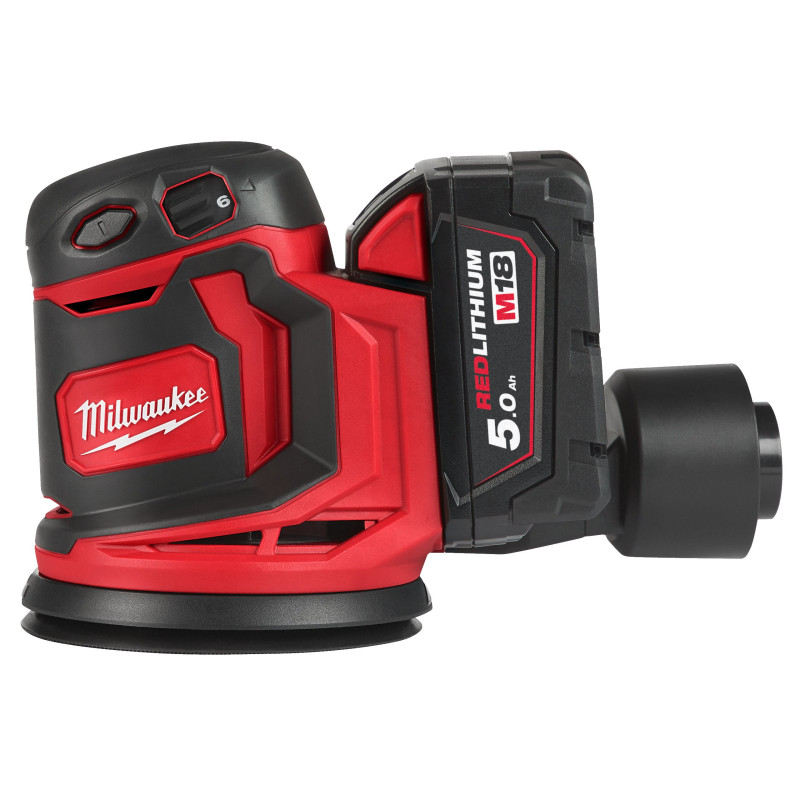 Купити Машина шліфувальна ексцентрикова акумуляторна MILWAUKEE, M18 BOS125-502B, діаметр 125мм (заміна на 4933498254). Офіційний магазин Мілвокі Україна, фірмова гарантія з доставкою по Украіні