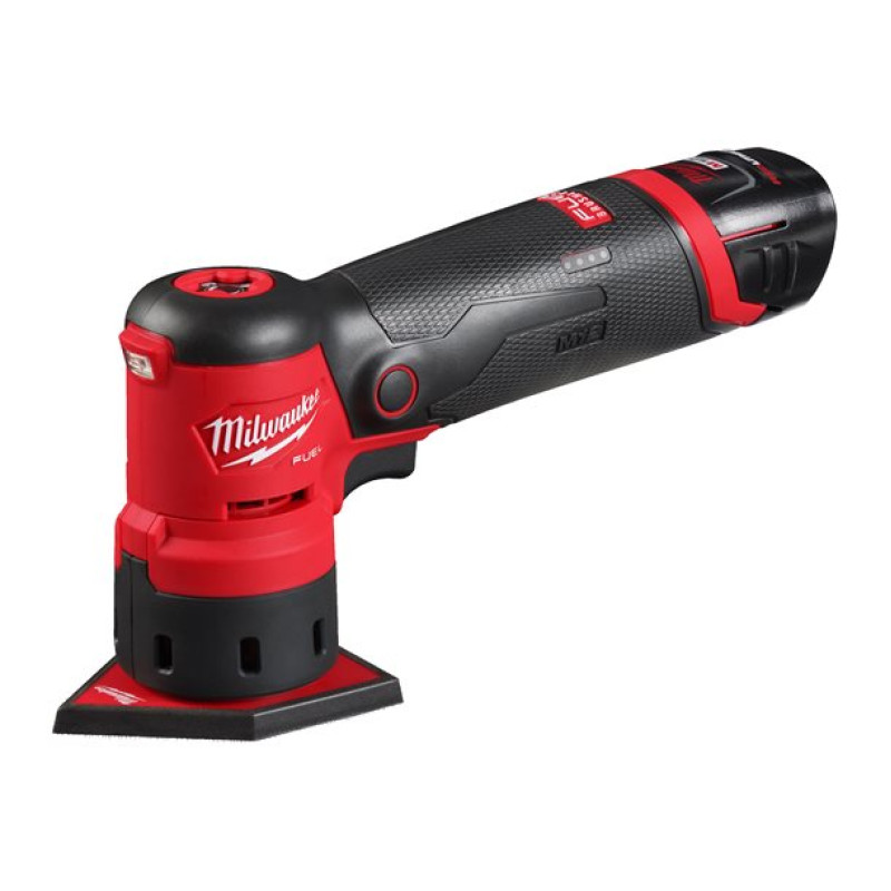Купити Шліфмашина вібраційна акумуляторна безщіткова MILWAUKEE, M12 FDSS-422X (зарядний пристрій С12 С, 1 акумулятор М12 В2 2Аг, 1 акумулятор М12 В4 4Аг, HDкейс). Офіційний магазин Мілвокі Україна, фірмова гарантія з доставкою по Украіні
