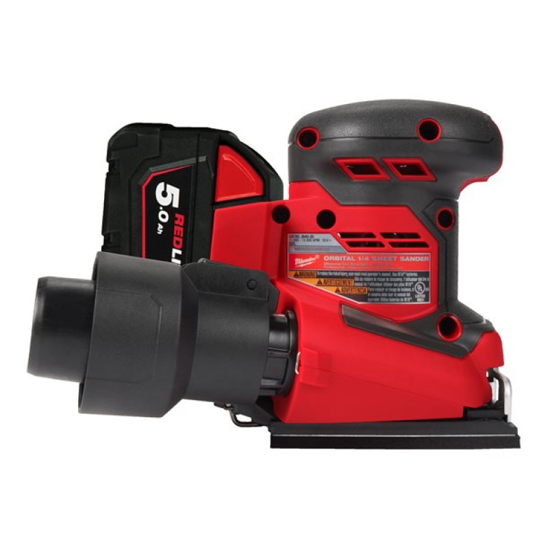 Купити Шліфмашина вібраційна акумуляторна MILWAUKEE, M18 BQSS-502B, 113х104мм (зарядний пристрій М12-18 С, 2 акумулятори М18 В5 5Аг, сумка). Офіційний магазин Мілвокі Україна, фірмова гарантія з доставкою по Украіні