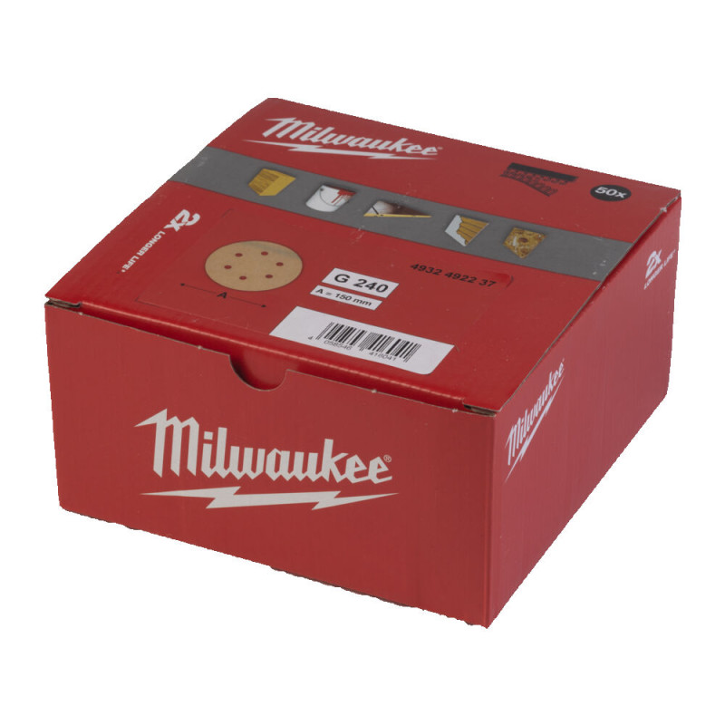 Купити Папір шліфувальний HP MILWAUKEE діаметр 150мм/6 HL, зерно 240, (50шт). Офіційний магазин Мілвокі Україна, фірмова гарантія з доставкою по Украіні