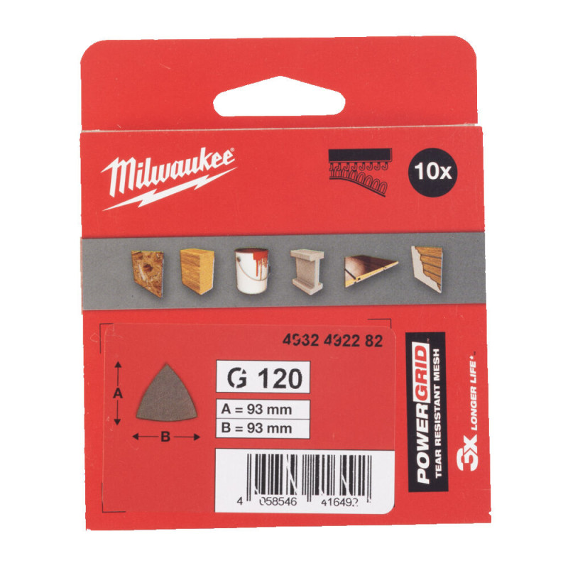 Купити Сітка шліфувальна PG Mesh HL MILWAUKEE, 93х93х93мм, зерно 120, (10шт). Офіційний магазин Мілвокі Україна, фірмова гарантія з доставкою по Украіні