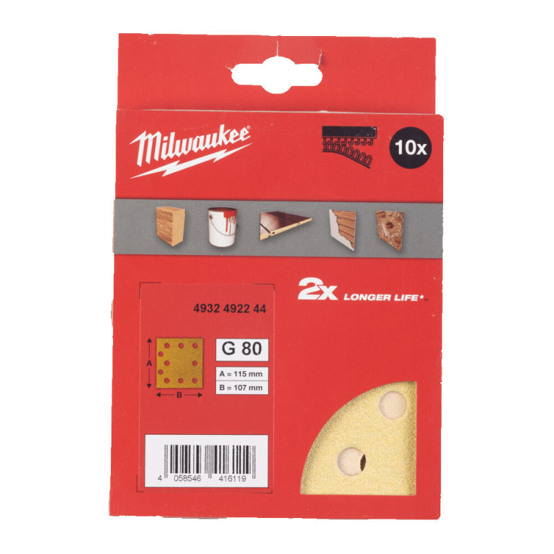 Купити Папір шліфувальний HP MILWAUKEE, 115х107мм HL, зерно 80, (10шт). Офіційний магазин Мілвокі Україна, фірмова гарантія з доставкою по Украіні