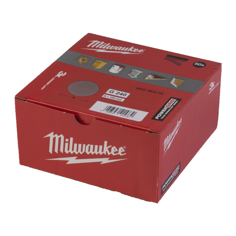 Купити Сітка шліфувальна PG Mesh HL MILWAUKEE, діаметр 125мм, зерно 240, (50шт). Офіційний магазин Мілвокі Україна, фірмова гарантія з доставкою по Украіні