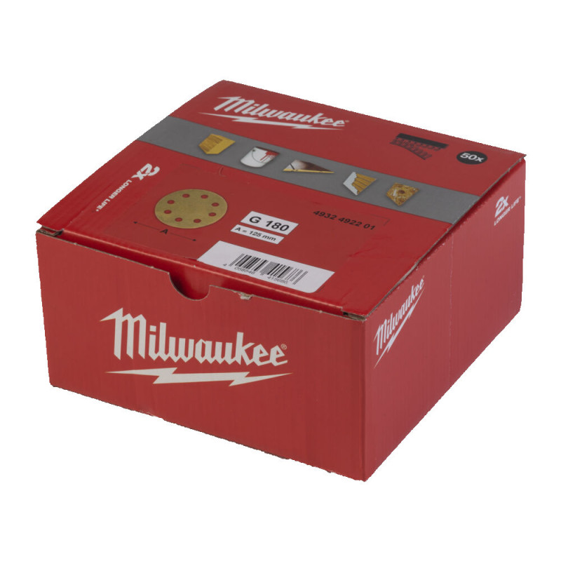 Купити Папір шліфувальний HP MILWAUKEE діаметр 125/8 HL, зерно 180, (50шт). Офіційний магазин Мілвокі Україна, фірмова гарантія з доставкою по Украіні