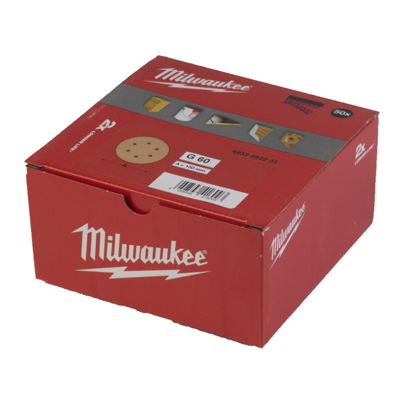 Купити Папір шліфувальний HP MILWAUKEE діаметр 150мм/6 HL, зерно 60, (50шт). Офіційний магазин Мілвокі Україна, фірмова гарантія з доставкою по Украіні