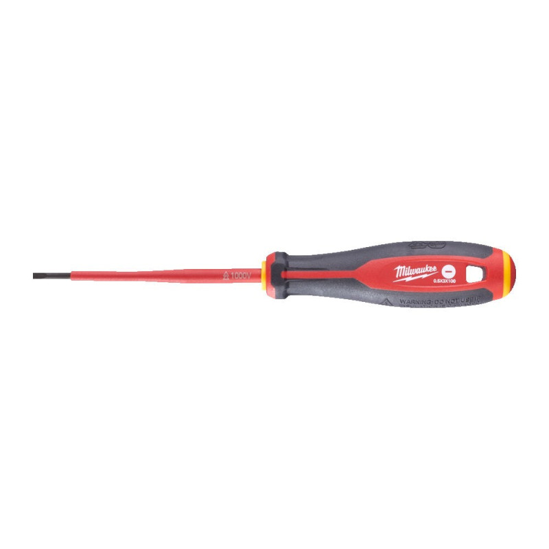 Купити Викрутка з тригранною рукояткою ізольована VDE MILWAUKEE, SL 0,5х3,0х100мм. Офіційний магазин Мілвокі Україна, фірмова гарантія з доставкою по Украіні