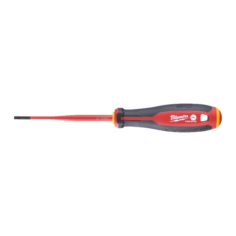 Купити Викрутка з тригранною рукояткою ізольована VDE MILWAUKEE, SL 0,6х3,5х100мм. Офіційний магазин Мілвокі Україна, фірмова гарантія з доставкою по Украіні
