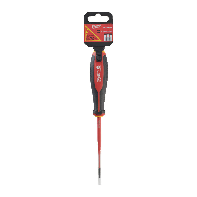 Купити Викрутка з тригранною рукояткою ізольована VDE MILWAUKEE, SL 0,6х3,5х100мм. Офіційний магазин Мілвокі Україна, фірмова гарантія з доставкою по Украіні