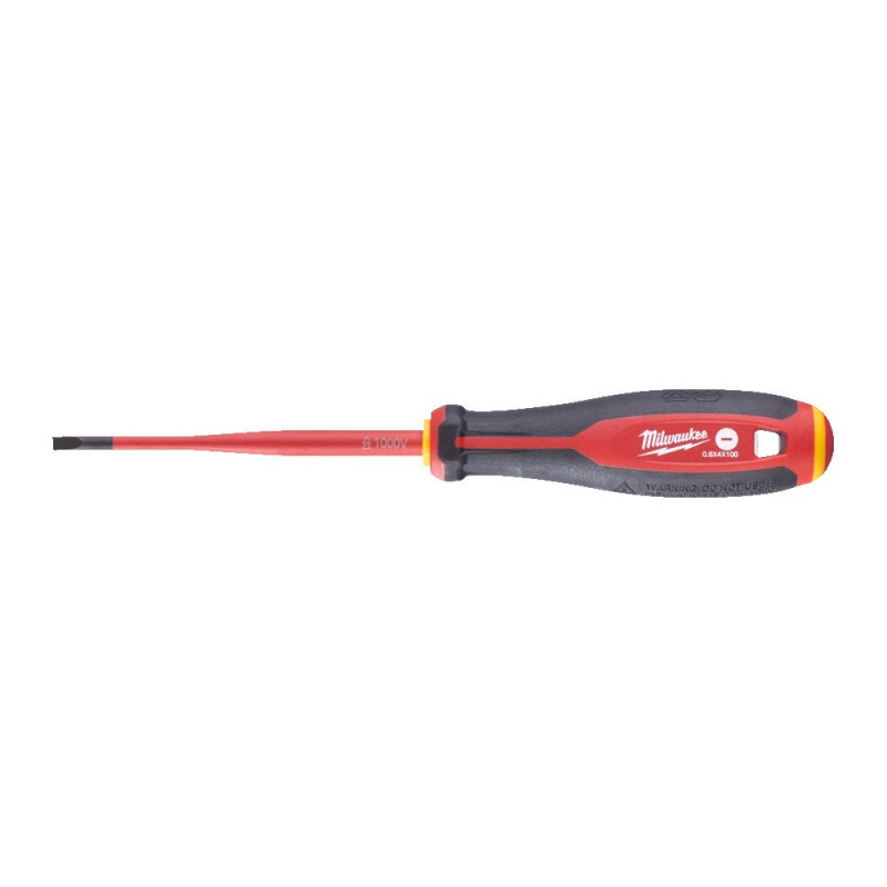 Купити Викрутка з тригранною рукояткою ізольована VDE MILWAUKEE, SL 0,8х4,0х100мм. Офіційний магазин Мілвокі Україна, фірмова гарантія з доставкою по Украіні