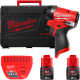 Купити Шуруповерт ударний акумуляторний безщітковий 1/4'' HEX MILWAUKEE, M12 FID2-202Х, 170Нм (зарядний пристрій С12 С, 2 акумулятори М12 В2 2Аг, кліпса для реміня, тримач для біт, HD кейс). Офіційний магазин Мілвокі Україна, фірмова гарантія з доставкою по Украіні