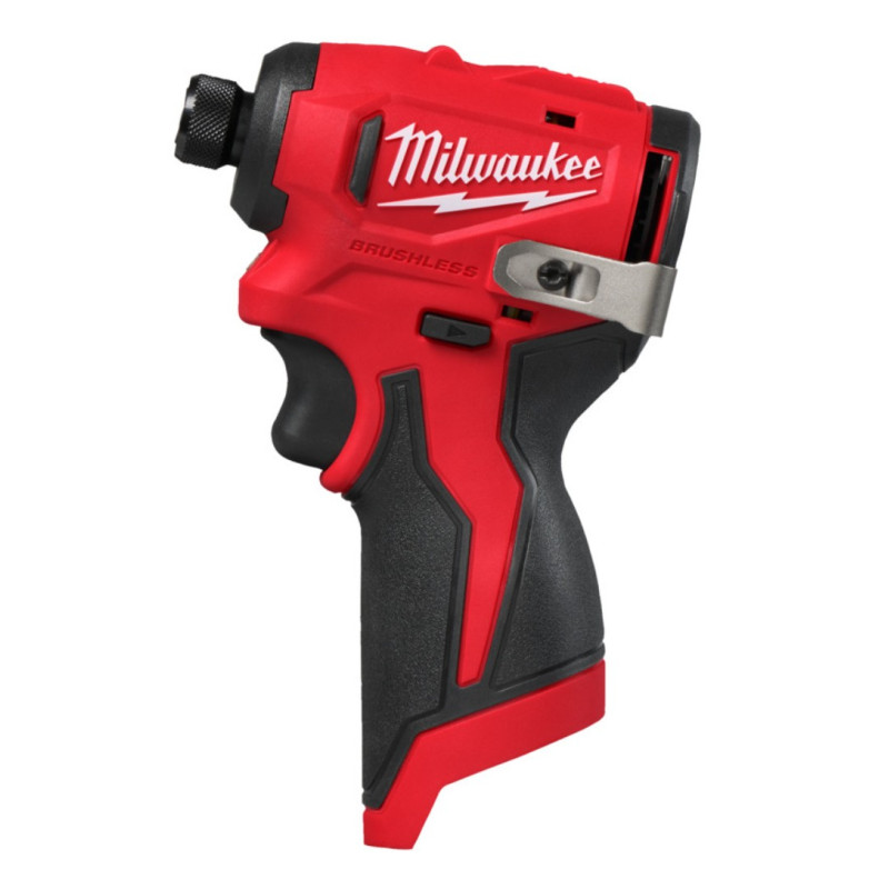Купити Шуруповерт ударний акумуляторний безщітковий 1/4'' HEX MILWAUKEE, M12 BLIDRC-0, 124Нм (каркас, кліпса для ременя, картонне пакування). Офіційний магазин Мілвокі Україна, фірмова гарантія з доставкою по Украіні