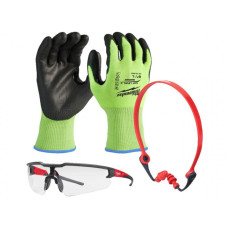 Купити Комплект ЗІЗ Milwaukee PPE Kit 1 - G.9/L (рукавиці, окуляри, беруши). Офіційний магазин Мілвокі Україна, фірмова гарантія з доставкою по Украіні