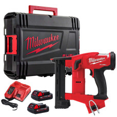 Купити Степлер скобозабивний акумуляторний завужений безщітковий MILWAUKEE, M18 FNCS18GS-202X, скоба 9,5-38мм (зарядний пристрій M12-18 FC, 2 акумулятори М18 В2 2Аг, кейс). Офіційний магазин Мілвокі Україна, фірмова гарантія з доставкою по Украіні