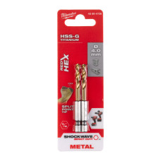 Купити Свердло по металу RedHEX SHOCKWAVE HSS-TiN MILWAUKEE, діаметр 4,0х71,5х26мм, (2шт). Офіційний магазин Мілвокі Україна, фірмова гарантія з доставкою по Украіні