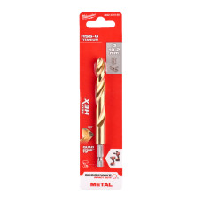 Купити Свердло по металу RedHEX SHOCKWAVE HSS-TiN MILWAUKEE, діаметр 10,2х121х77мм. Офіційний магазин Мілвокі Україна, фірмова гарантія з доставкою по Украіні
