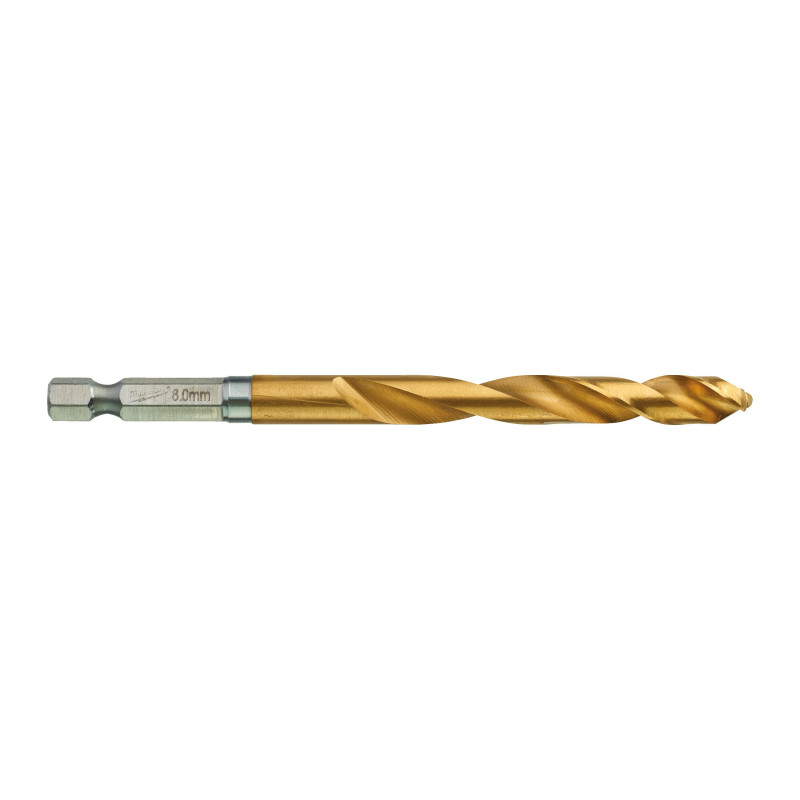 Купити Свердло по металу RedHEX SHOCKWAVE HSS-TiN MILWAUKEE, діаметр 8,0х111х70мм, (5шт), пластикова коробка. Офіційний магазин Мілвокі Україна, фірмова гарантія з доставкою по Украіні