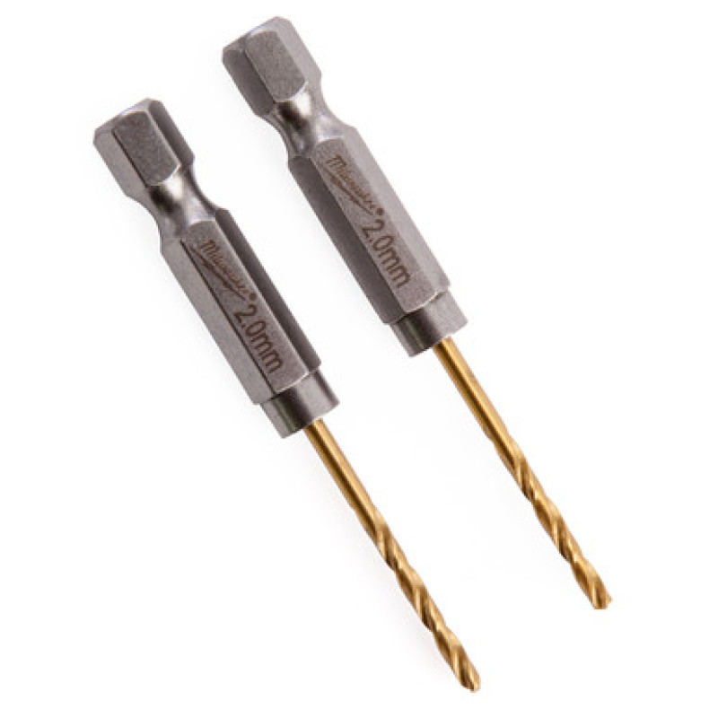 Купити Свердло по металу RedHEX SHOCKWAVE HSS-TiN MILWAUKEE, діаметр 2,0х59,5х17мм, (2шт). Офіційний магазин Мілвокі Україна, фірмова гарантія з доставкою по Украіні