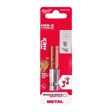 Купити Свердло по металу RedHEX SHOCKWAVE HSS-TiN MILWAUKEE, діаметр 3,0х65х23мм, (2шт). Офіційний магазин Мілвокі Україна, фірмова гарантія з доставкою по Украіні