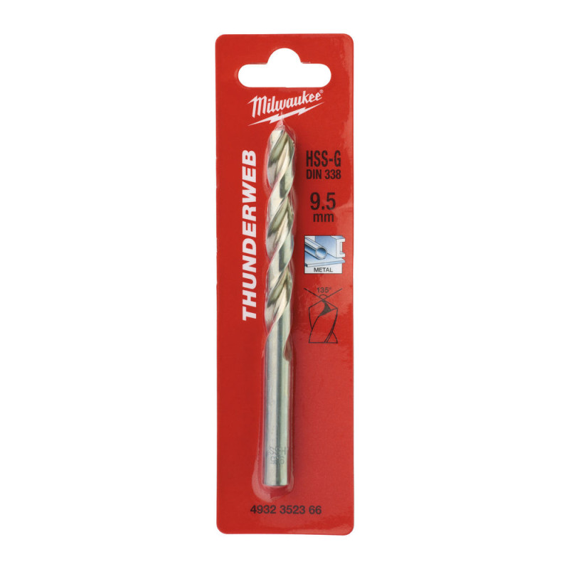 Купити Свердло по металу THUNDERWEB HSS-G MILWAUKEE DIN338, діаметр 9,5x125х81мм. Офіційний магазин Мілвокі Україна, фірмова гарантія з доставкою по Украіні
