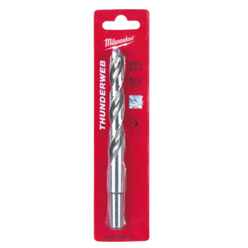 Купити Свердло по металу THUNDERWEB HSS-G MILWAUKEE DIN338, діаметр 12,0x151х101мм. Офіційний магазин Мілвокі Україна, фірмова гарантія з доставкою по Украіні