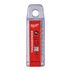 Купити Свердло по металу THUNDERWEB HSS-G MILWAUKEE DIN338, діаметр 2,0x49х24мм, (10шт), пластикова коробка. Офіційний магазин Мілвокі Україна, фірмова гарантія з доставкою по Украіні