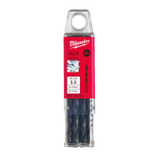 Купити Свердло по металу HSS-R MILWAUKEE DIN338, діаметр 5,5х93х57мм, (10шт), пластикова коробка. Офіційний магазин Мілвокі Україна, фірмова гарантія з доставкою по Украіні