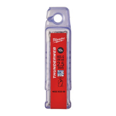 Купити Свердло по металу THUNDERWEB HSS-G MILWAUKEE DIN338, діаметр 2,5x57х30мм, (10шт), пластикова коробка. Офіційний магазин Мілвокі Україна, фірмова гарантія з доставкою по Украіні