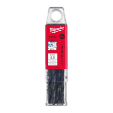 Купити Свердло по металу HSS-R MILWAUKEE DIN338, діаметр 6,0х93х57мм, (10шт), пластикова коробка. Офіційний магазин Мілвокі Україна, фірмова гарантія з доставкою по Украіні