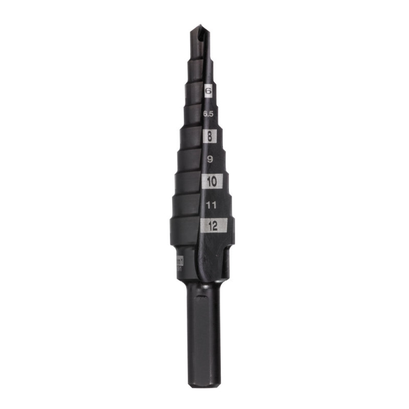 Купити Свердло ступінчасте Step Drill MILWAUKEE, діаметр 4-12мм з кроком 1мм. Офіційний магазин Мілвокі Україна, фірмова гарантія з доставкою по Украіні