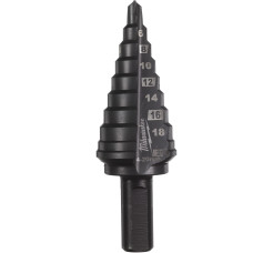 Купити Свердло ступінчасте Step Drill COBALT ALCRN MILWAUKEE, діаметр 4-20мм з кроком 2мм. Офіційний магазин Мілвокі Україна, фірмова гарантія з доставкою по Украіні