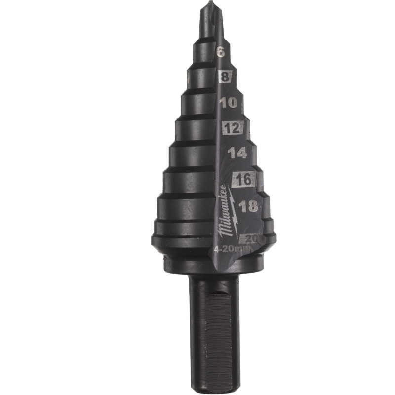 Купити Свердло ступінчасте Step Drill COBALT ALCRN MILWAUKEE, діаметр 4-20мм з кроком 2мм. Офіційний магазин Мілвокі Україна, фірмова гарантія з доставкою по Украіні