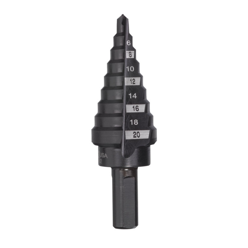 Купити Свердло ступінчасте Step Drill MILWAUKEE, діаметр 4-20мм з кроком 2мм. Офіційний магазин Мілвокі Україна, фірмова гарантія з доставкою по Украіні