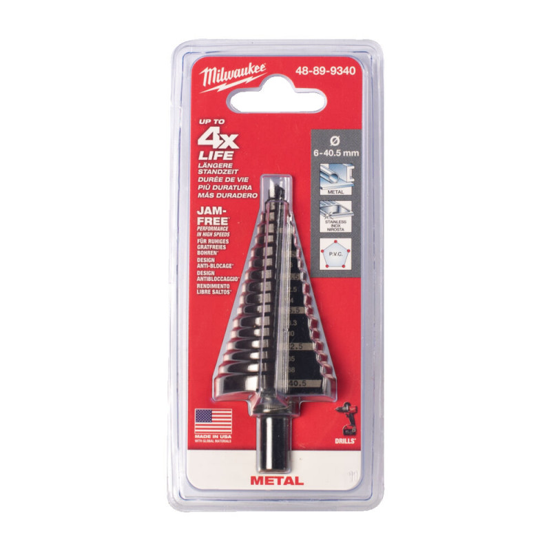 Купити Свердло ступінчасте Step Drill MILWAUKEE, діаметр 6-40,5мм. Офіційний магазин Мілвокі Україна, фірмова гарантія з доставкою по Украіні