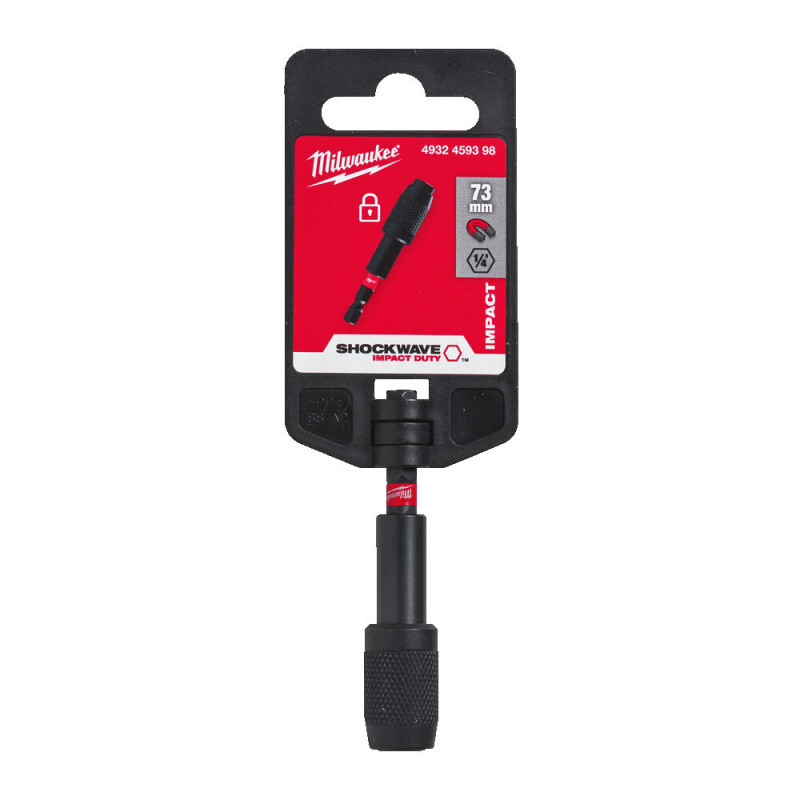 Купити Утримувач для біт магнітний ShW 1/4'' Hex MILWAUKEE, з фіксатором, 73мм. Офіційний магазин Мілвокі Україна, фірмова гарантія з доставкою по Украіні