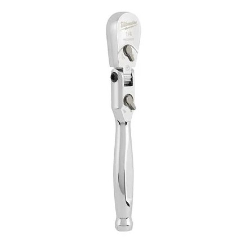 Купити Тріскачка хромована шарнірна для головок 1/4'' MILWAUKEE, 140мм. Офіційний магазин Мілвокі Україна, фірмова гарантія з доставкою по Украіні