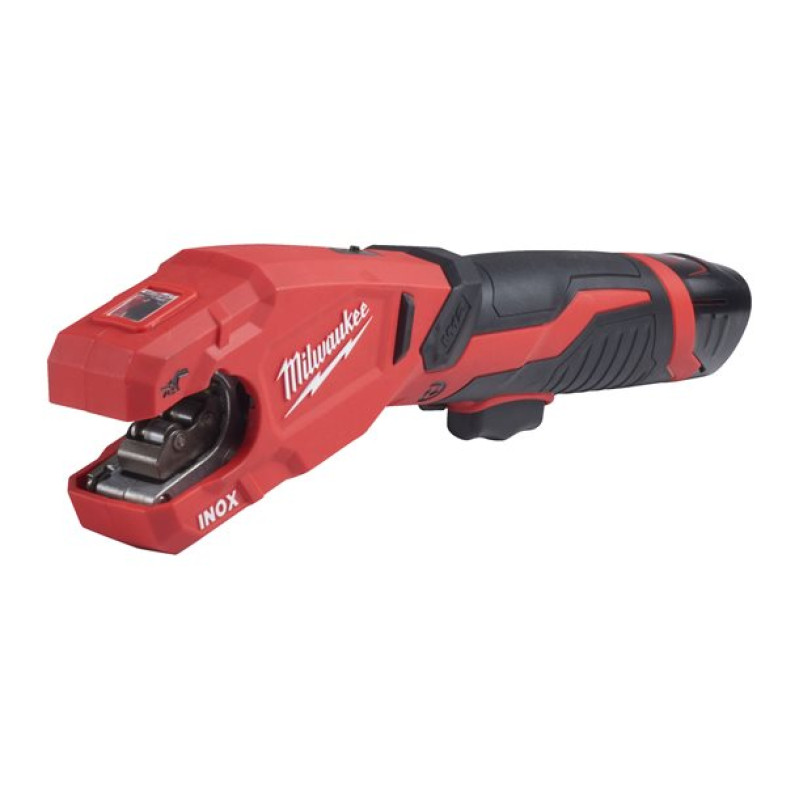 Купити Труборіз акумуляторний по нержавіючій сталі MILWAUKEE, M12 PCSS-202C  (зарядний пристрій С12 С, 2 акумулятори М12 В2 2Аг, кейс). Офіційний магазин Мілвокі Україна, фірмова гарантія з доставкою по Украіні