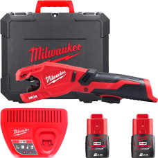 Купити Труборіз акумуляторний по нержавіючій сталі MILWAUKEE, M12 PCSS-202C  (зарядний пристрій С12 С, 2 акумулятори М12 В2 2Аг, кейс). Офіційний магазин Мілвокі Україна, фірмова гарантія з доставкою по Украіні