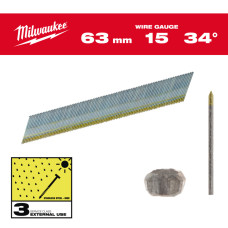 Купити Набір цвяхів для нейлера 15G/34 /38мм INOX (2500 шт). Офіційний магазин Мілвокі Україна, фірмова гарантія з доставкою по Украіні