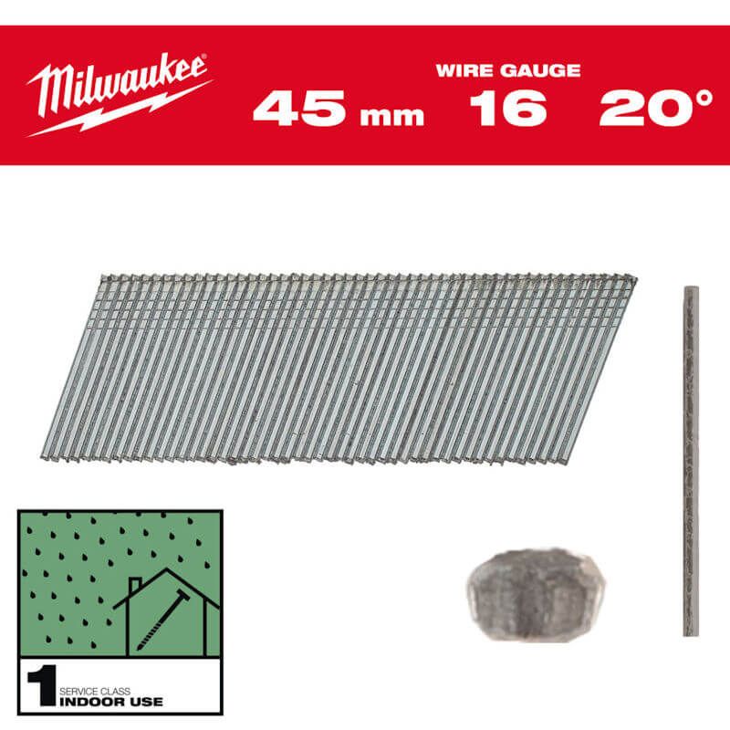 Купити Набір цвяхів для нейлера 15G/20 /32мм (2000 шт) MILWAUKEE. Офіційний магазин Мілвокі Україна, фірмова гарантія з доставкою по Украіні