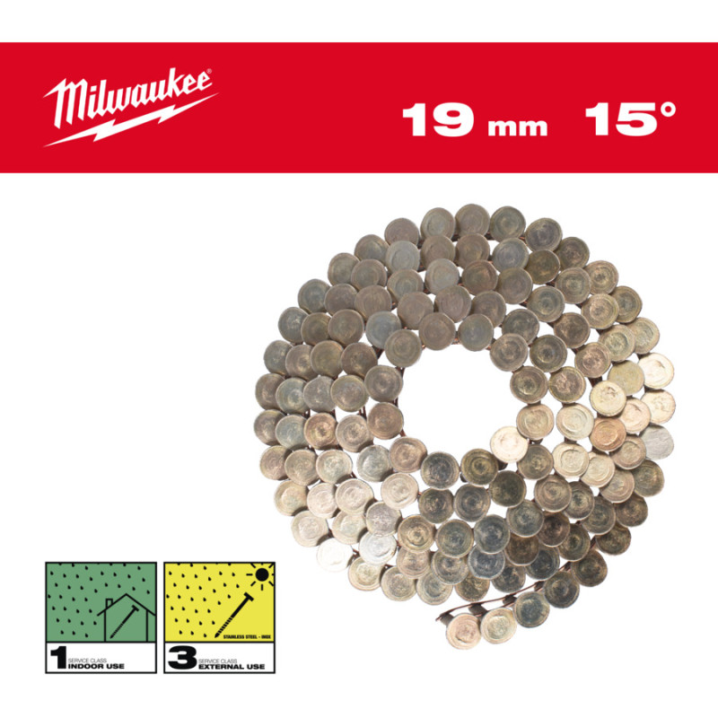 Купити Цвяхи в котушці MILWAUKEE, з круглою головкою, 15 /3.05 x 19мм / RS (2880шт). Офіційний магазин Мілвокі Україна, фірмова гарантія з доставкою по Украіні