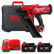 Купити Пістолет цвяхозабивний акумуляторний безщітковий MILWAUKEE, M18 FFN-502C, 50/90мм (зарядний пристрій M12-18 FC, 2 акумулятори М18 В5 5Аг, кейс). Офіційний магазин Мілвокі Україна, фірмова гарантія з доставкою по Украіні