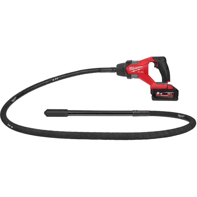 Купити Вібратор занурювальний акумуляторний безщітковий MILWAUKEE, M18 FCVN24-551, 2,4м (зарядний пристрій M12-18 FC, 1 акумулятор М18 НB5.5 5,5Аг). Офіційний магазин Мілвокі Україна, фірмова гарантія з доставкою по Украіні
