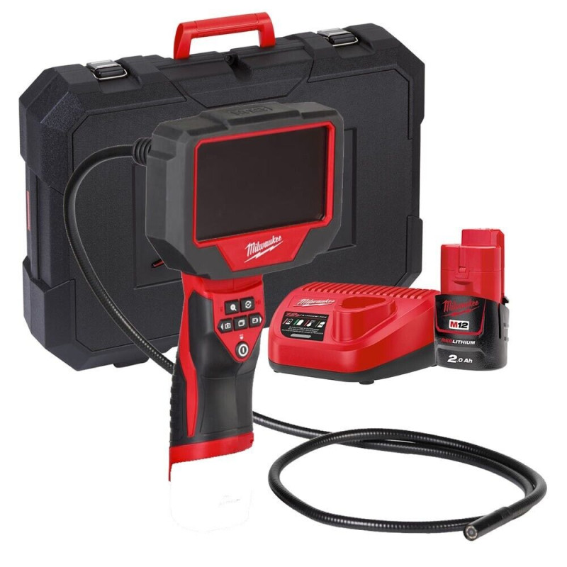 Купити Камера цифрова акумуляторна MILWAUKEE, M12 360IC12-201C, 1м (зарядний пристрій С12 С, 1 акумулятор 2Ач, кейс). Офіційний магазин Мілвокі Україна, фірмова гарантія з доставкою по Украіні