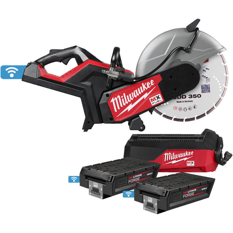 Купити Машина відрізна акумуляторна (різач) MILWAUKEE, MXF COS350G2FC-802, діаметр 350мм (диск HUDD350 , зарядний пристрій MXF FC, 2 акумулятори MXF XC608 8Аг). Офіційний магазин Мілвокі Україна, фірмова гарантія з доставкою по Украіні