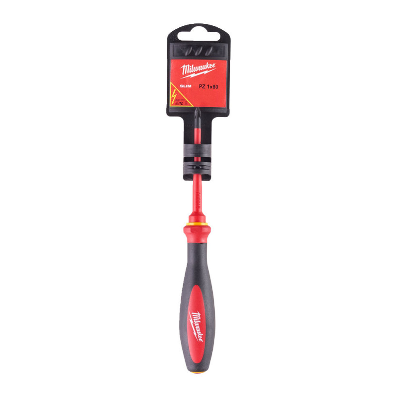 Купити Викрутка VDE діелектрична тонка MILWAUKEE PZ1х80мм. Офіційний магазин Мілвокі Україна, фірмова гарантія з доставкою по Украіні