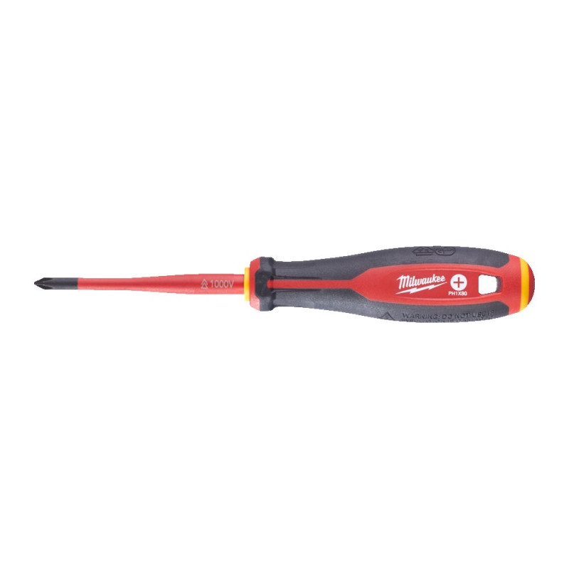Купити Викрутка з тригранною рукояткою ізольована VDE MILWAUKEE, PH1х80мм. Офіційний магазин Мілвокі Україна, фірмова гарантія з доставкою по Украіні