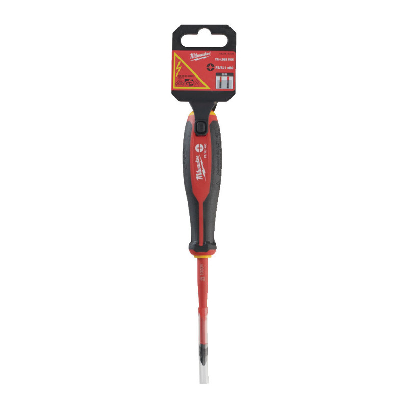 Купити Викрутка з тригранною рукояткою ізольована VDE MILWAUKEE, PZ/SL1х80мм. Офіційний магазин Мілвокі Україна, фірмова гарантія з доставкою по Украіні