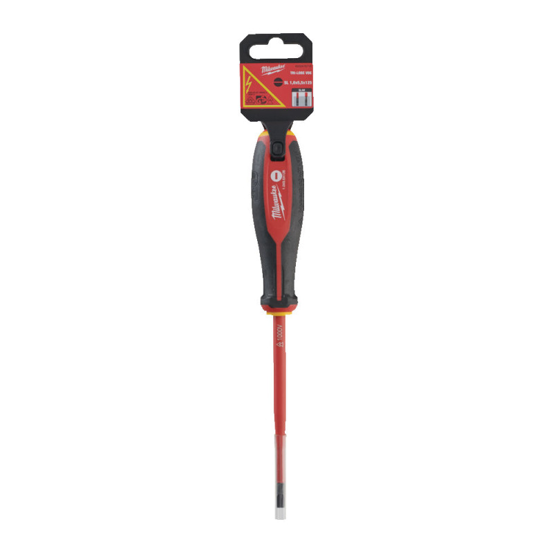 Купити Викрутка з тригранною рукояткою ізольована VDE MILWAUKEE, SL 1,0х5,5х125мм. Офіційний магазин Мілвокі Україна, фірмова гарантія з доставкою по Украіні