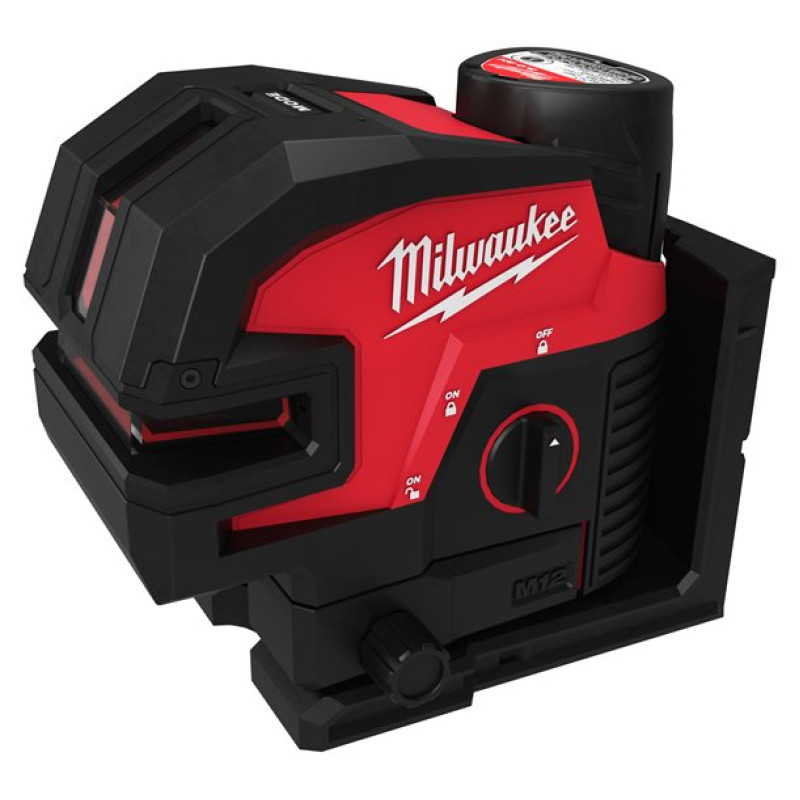 Купити Нівелір лінійно-точковий лазерний акумуляторний 4 точковий MILWAUKEE, M12 CLL4P-301C зелений промінь (зарядний пристрій С12 С, 1 акумулятор М12 В3 3Аг, аксесуари, кейс). Офіційний магазин Мілвокі Україна, фірмова гарантія з доставкою по Украіні